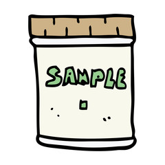 cartoon doodle medical sample jar