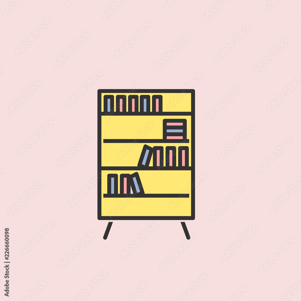 Poster bookcase icon. element of color education for mobile concept and web apps illustration. thin line ic