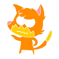 flat color style cartoon annoyed fox