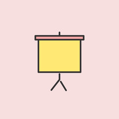 Projector screen icon. Element of color education for mobile concept and web apps illustration. Thin line icon for website design and development, app development