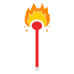 flat color style cartoon thermometer
