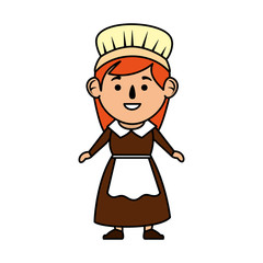 pilgrim woman character icon