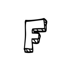 line drawing cartoon letter f