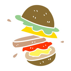 cartoon doodle of a burger