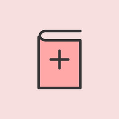 Obraz premium Add book vector icon. Element of color education for mobile concept and web apps illustration. Thin line icon for website design and development, app development