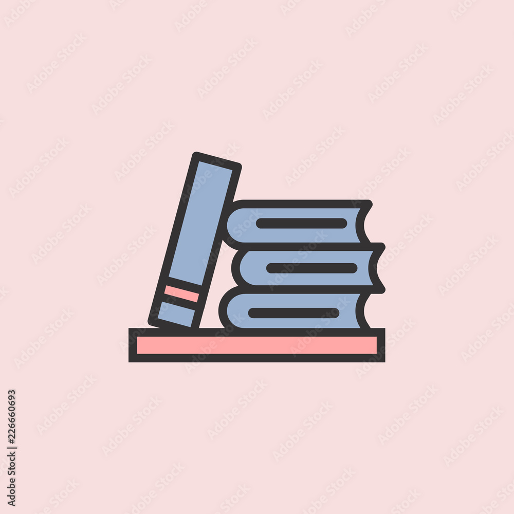 Poster books icon. element of color education for mobile concept and web apps illustration. thin line icon 