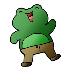 funny cartoon doodle frog
