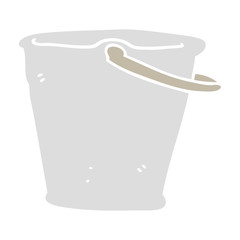 flat color illustration of a cartoon bucket