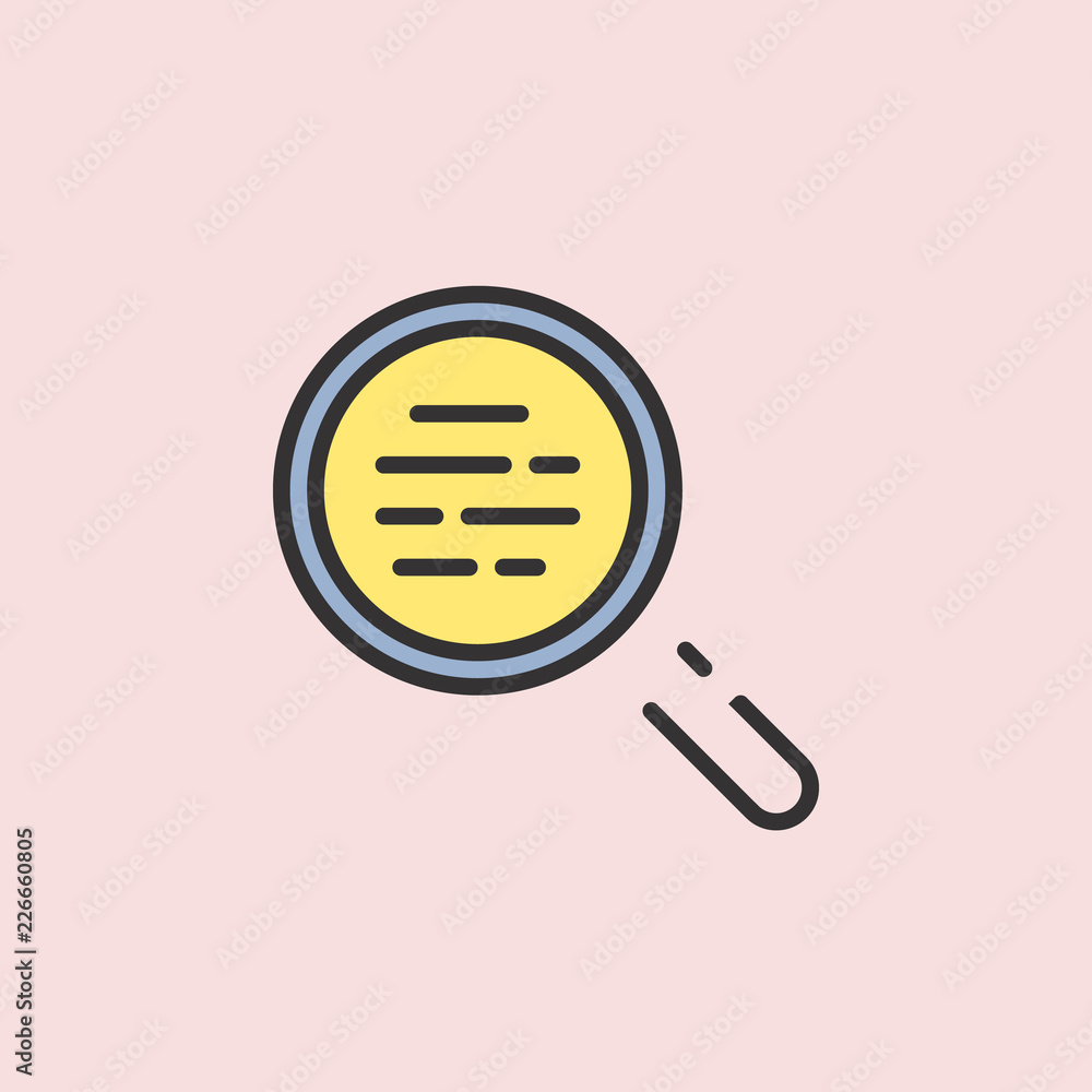 Poster search icon. element of color education for mobile concept and web apps illustration. thin line icon