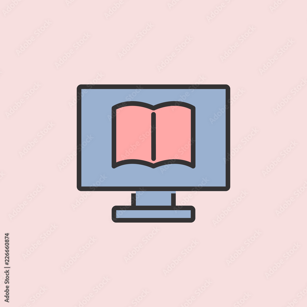 Poster webinar icon. element of color education for mobile concept and web apps illustration. thin line ico