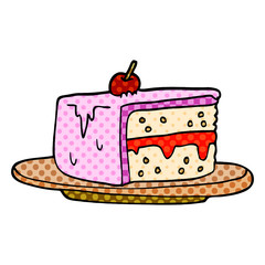 cartoon doodle slice of cake
