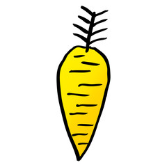 cartoon doodle yellow carrot