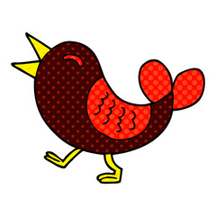 cartoon doodle red bird