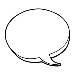 line drawing cartoon red speech bubble