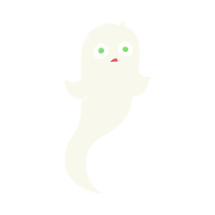 flat color illustration of a cartoon halloween ghost