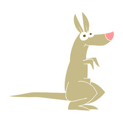 flat color illustration of a cartoon kangaroo