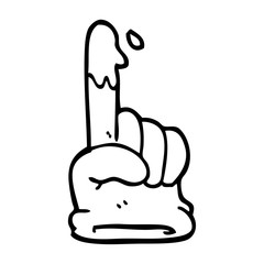 line drawing cartoon rubber glove