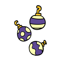 cartoon doodle xmas baubles