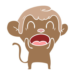 shouting flat color style cartoon monkey