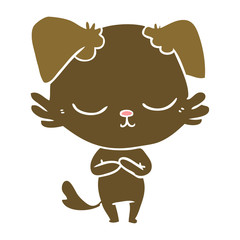 cute flat color style cartoon dog