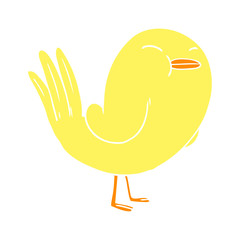 flat color style cartoon bird