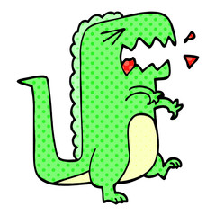 cartoon doodle roaring t rex