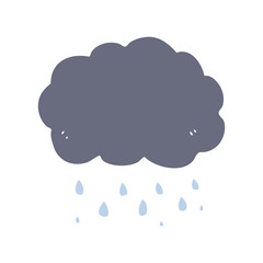 flat color style cartoon cloud raining
