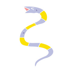hissing flat color style cartoon snake