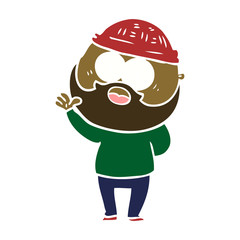flat color style cartoon bearded man