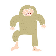 flat color style cartoon bigfoot