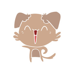 happy little pointing dog flat color style cartoon