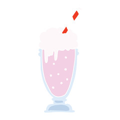 flat color style cartoon milkshake