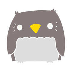 cute flat color style cartoon owl