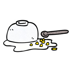 cartoon doodle spilt cereal bowl
