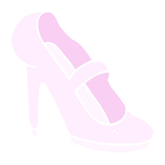 flat color illustration of a cartoon high heeled shoe