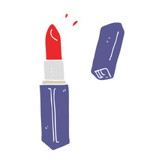 flat color illustration of a cartoon lipstick