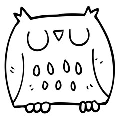 line drawing cartoon cute owl