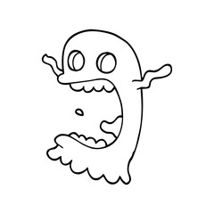 Obraz premium line drawing cartoon spooky ghost