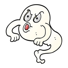 cartoon doodle angry ghost