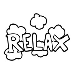 line drawing cartoon relax symbol