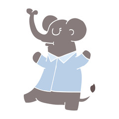 cartoon doodle standing elephant