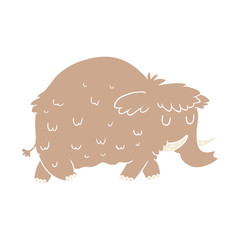flat color style cartoon prehistoric mammoth