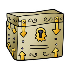 cartoon doodle treasure chest