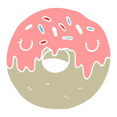 flat color style cartoon donut