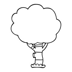 line drawing cartoon tree