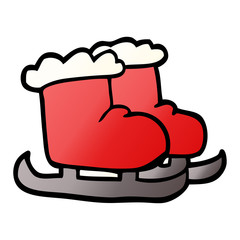 cartoon doodle ice skating boots