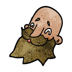 cartoon doodle man with beard