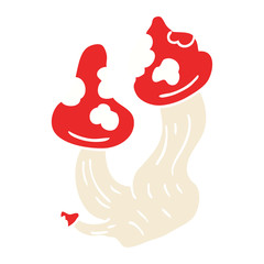 cartoon doodle deadly mushrooms