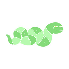 flat color illustration of a cartoon snake