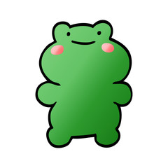 funny cartoon doodle frog